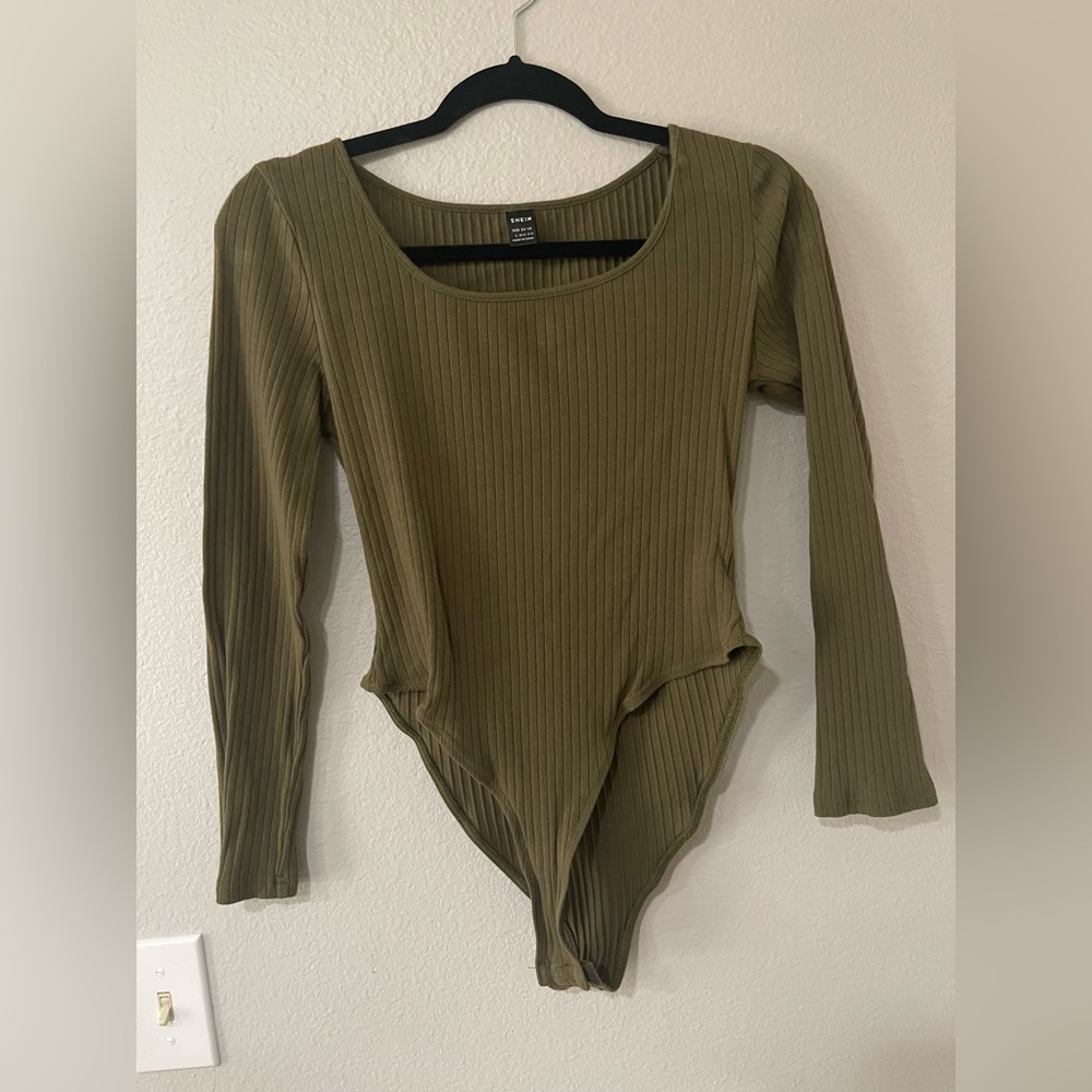 SHIEN Set of 4 Long Sleeve Bodysuit - Large - Ribbed - Lace - Black Red Green - Picture 3 of 5